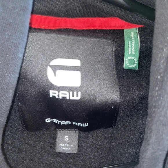 G-Star Raw black/red graphic 01 hoodie | Men's Small | Like New - Picture 7 of 7